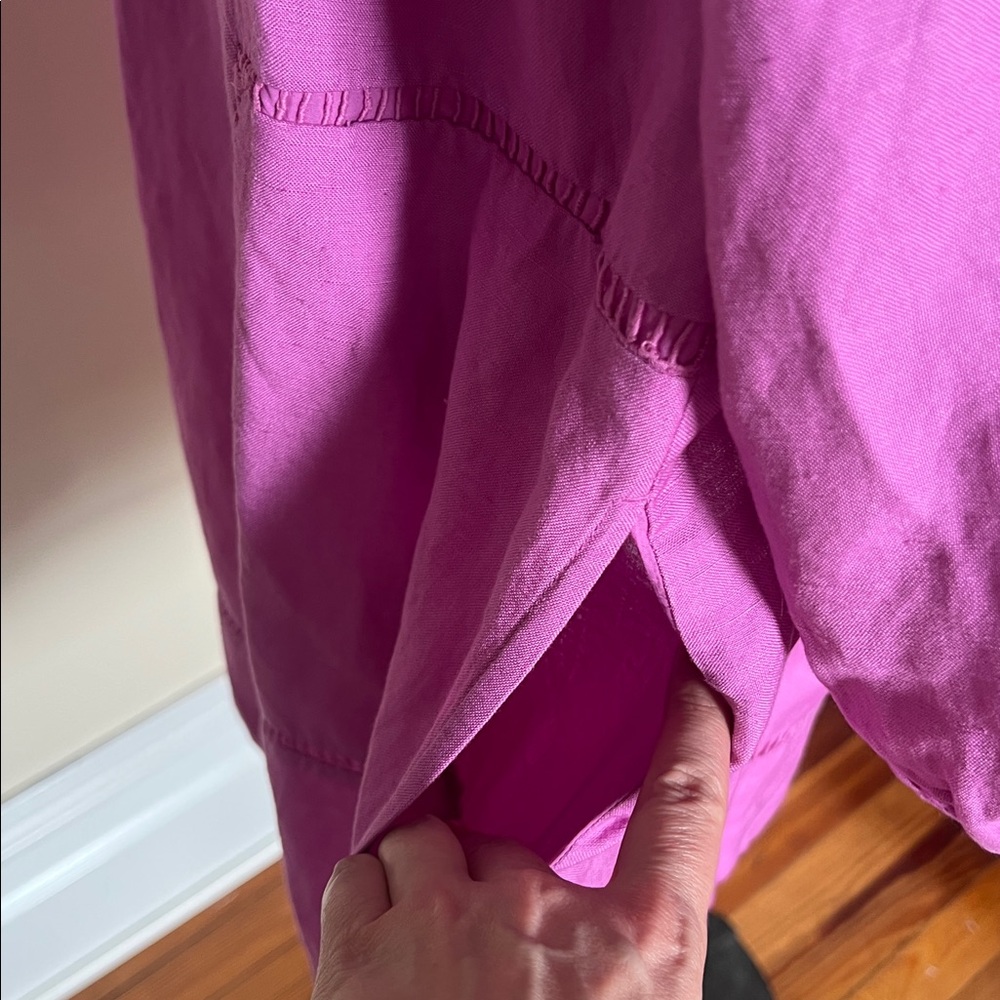 LOFT Orchid Purple Linen-Viscose V-Neck Tunic Dress - Size Large - Picture 6 of 11
